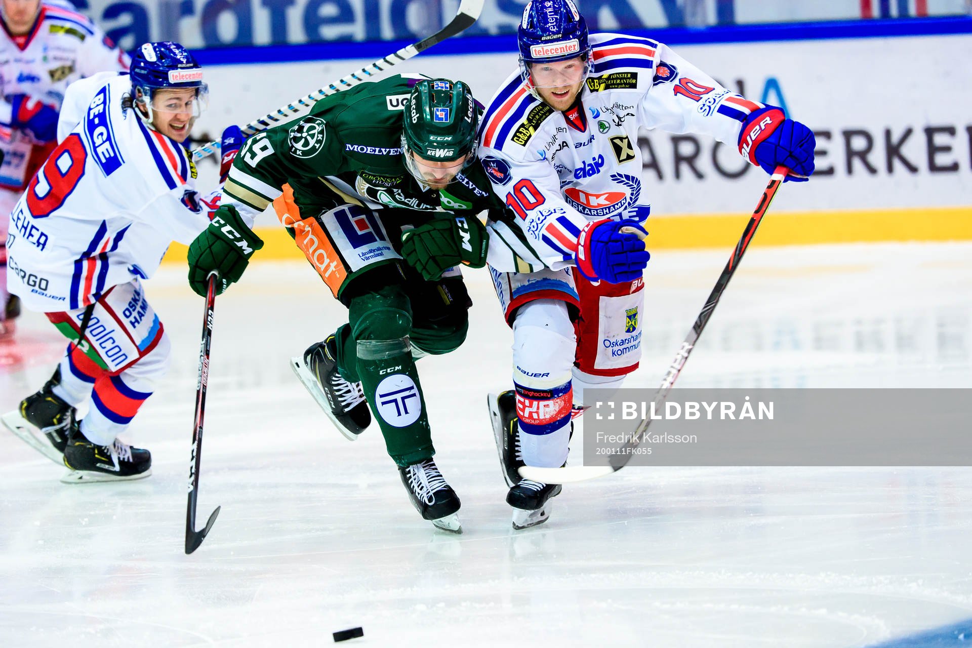 Färjestads Linus Johansson och Oskarshamns Nicklas Heinerö