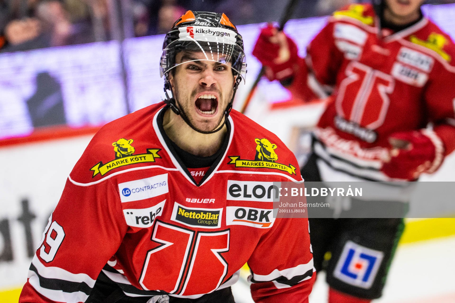 Örebros Jordan Boucher jublar