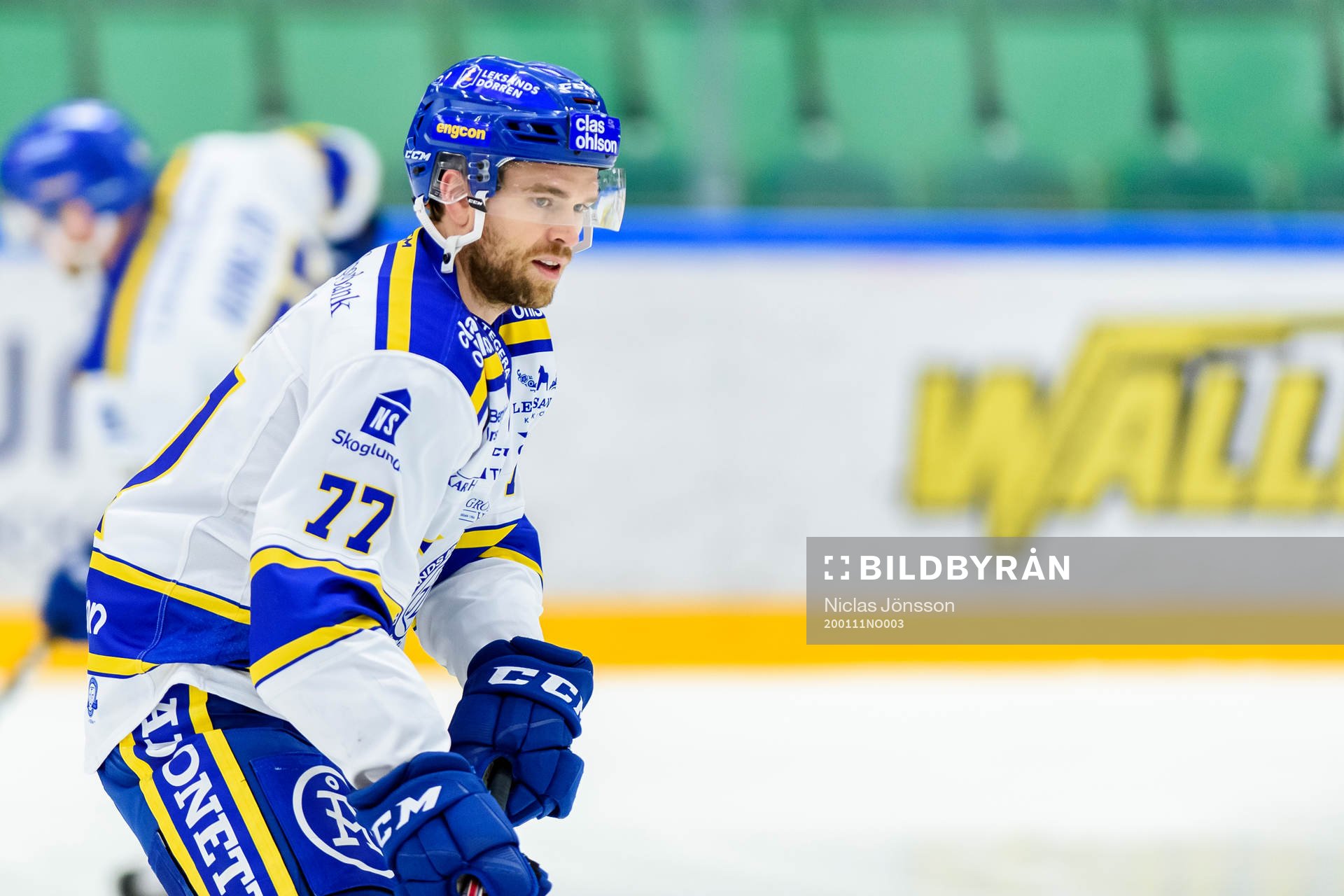 Leksands Spencer Abbott innnan ishockeymatchen i SHL mellan