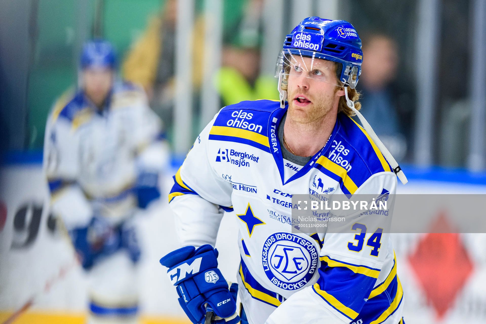 Leksands Philip Samuelsson innnan ishockeymatchen i SHL