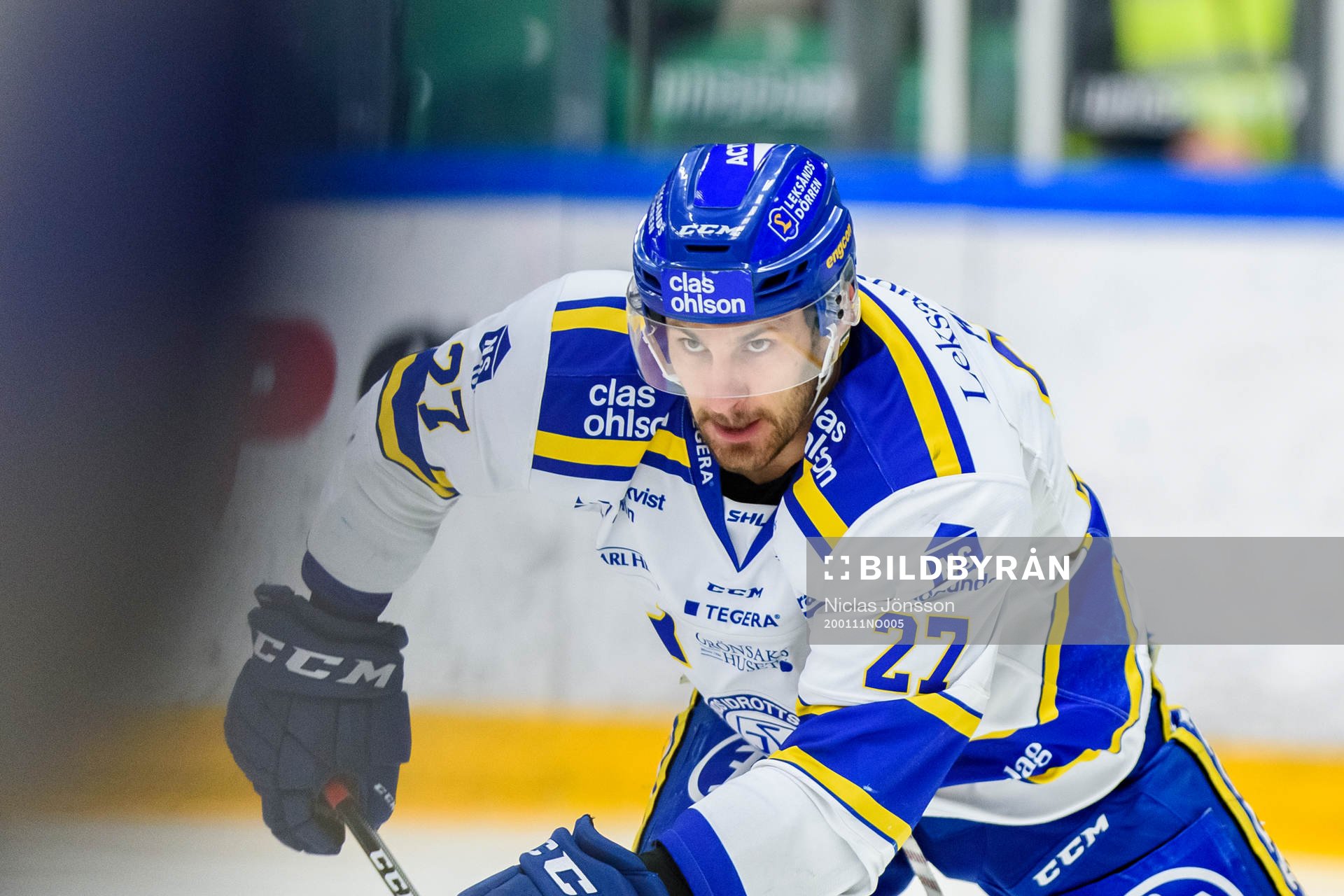 Leksands Marek Hrivik innnan ishockeymatchen i SHL mellan