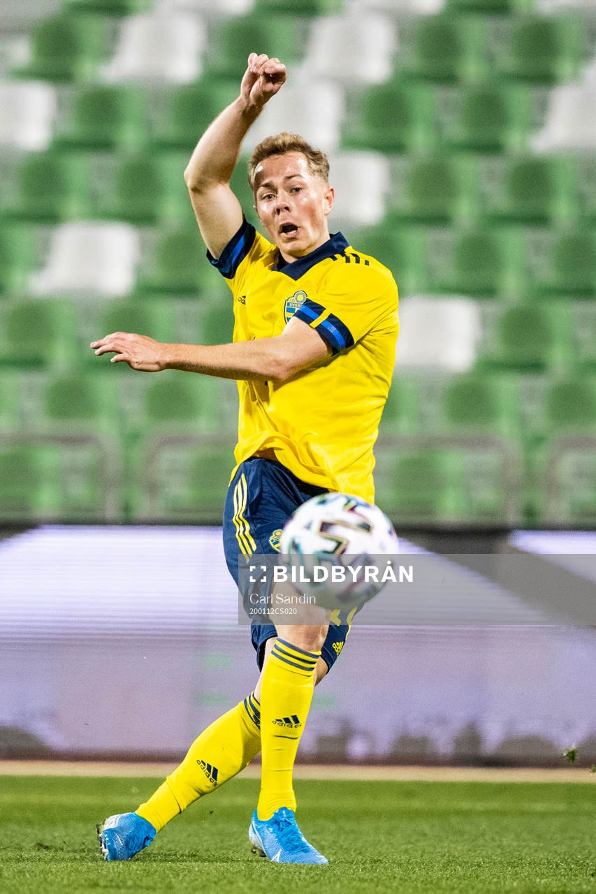 Adam Andersson of Sweden during the international friendly football match between Sweden and Kosovo on January 9, 2020 in Doha.