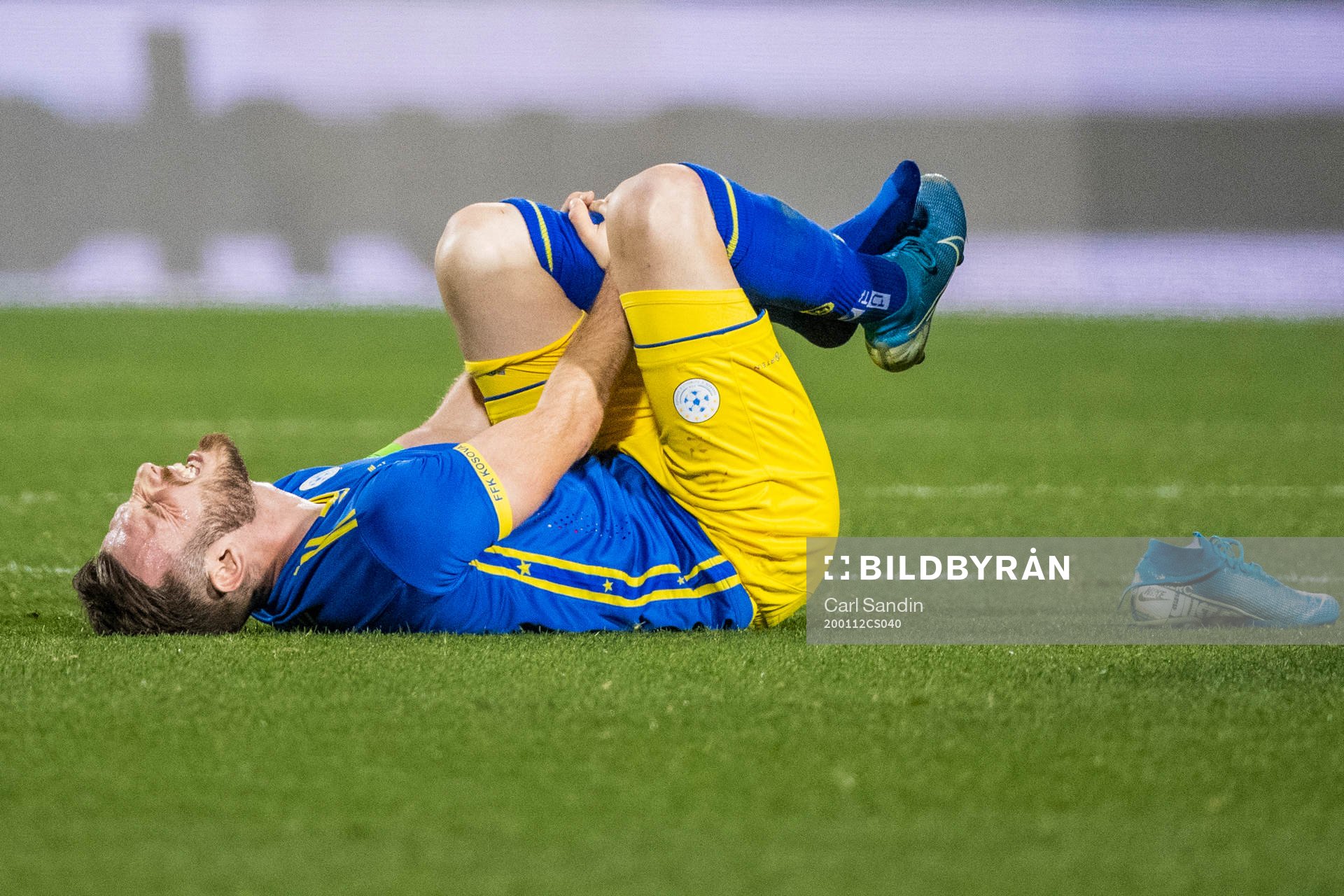 Fidan Aliti of Kosovo in pain