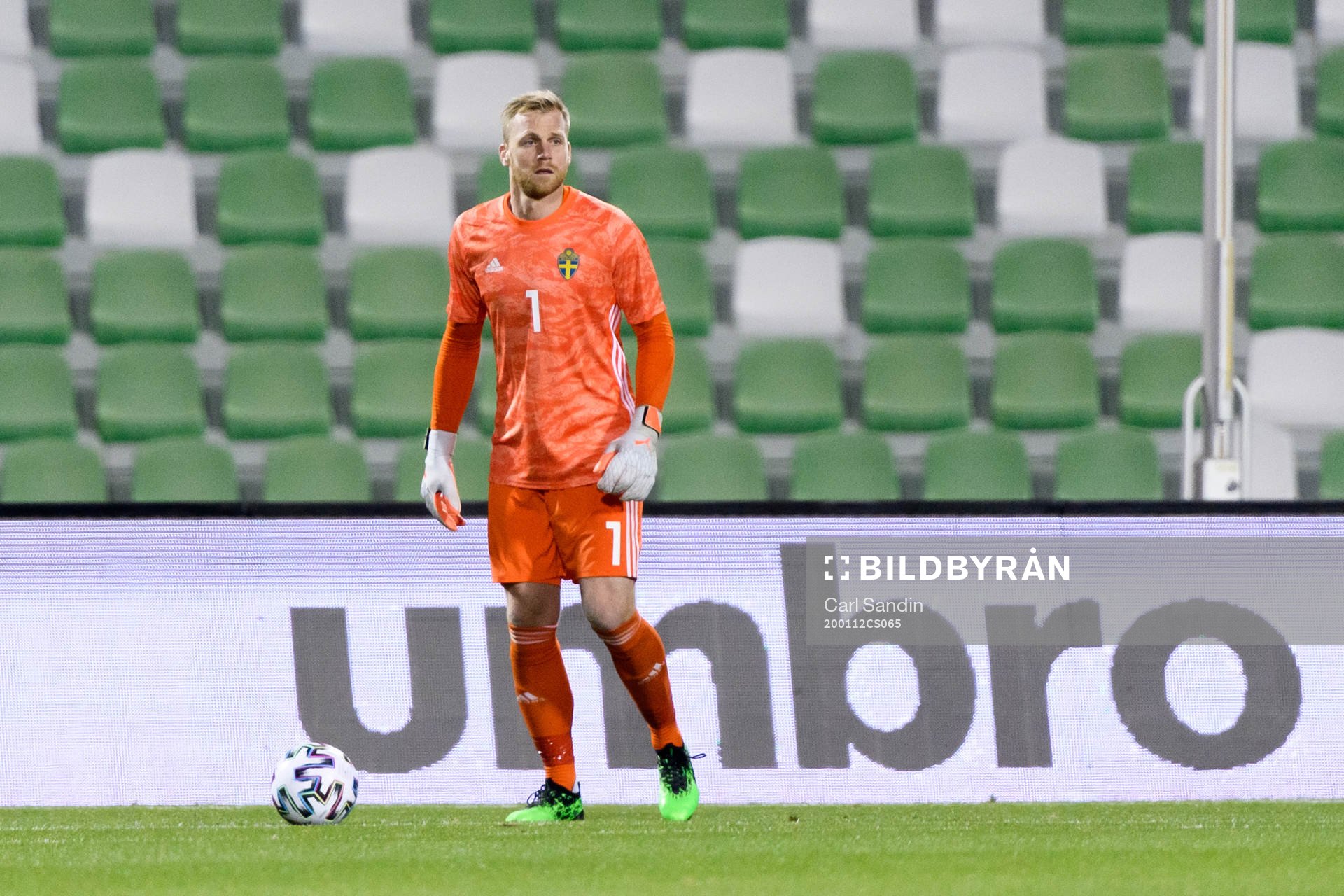 Goalkeeper Peter Abrahamsson of Sweden