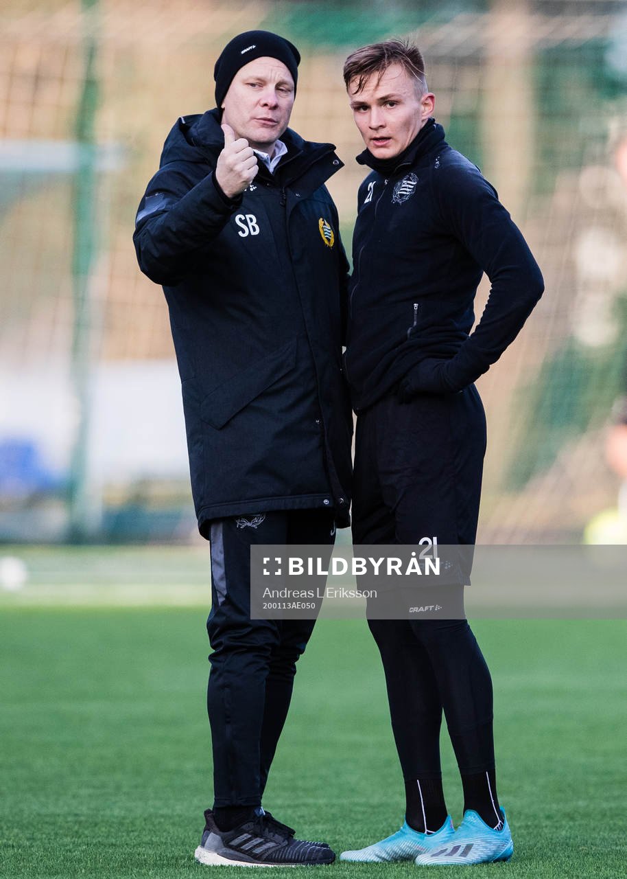 Hammarbys tränare Stefan Billborn och Oscar Krusnell
