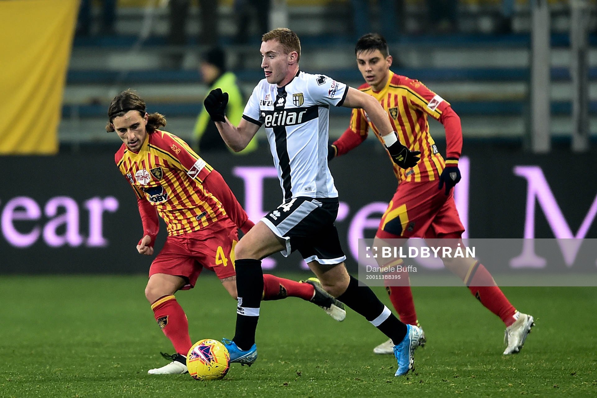 Dejan Kulusevski of Parma and Jacopo Petriccione of Lecce