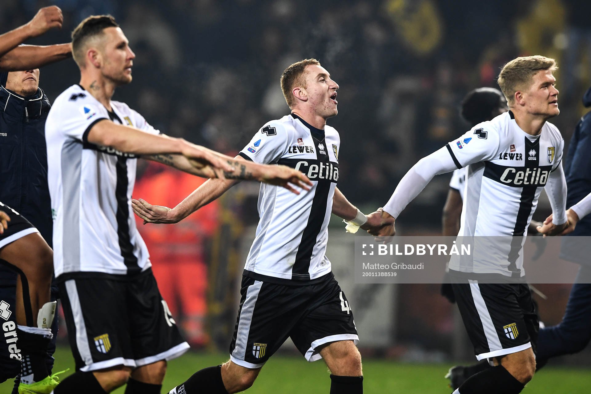 Dejan Kulusevski of Parma celebrates