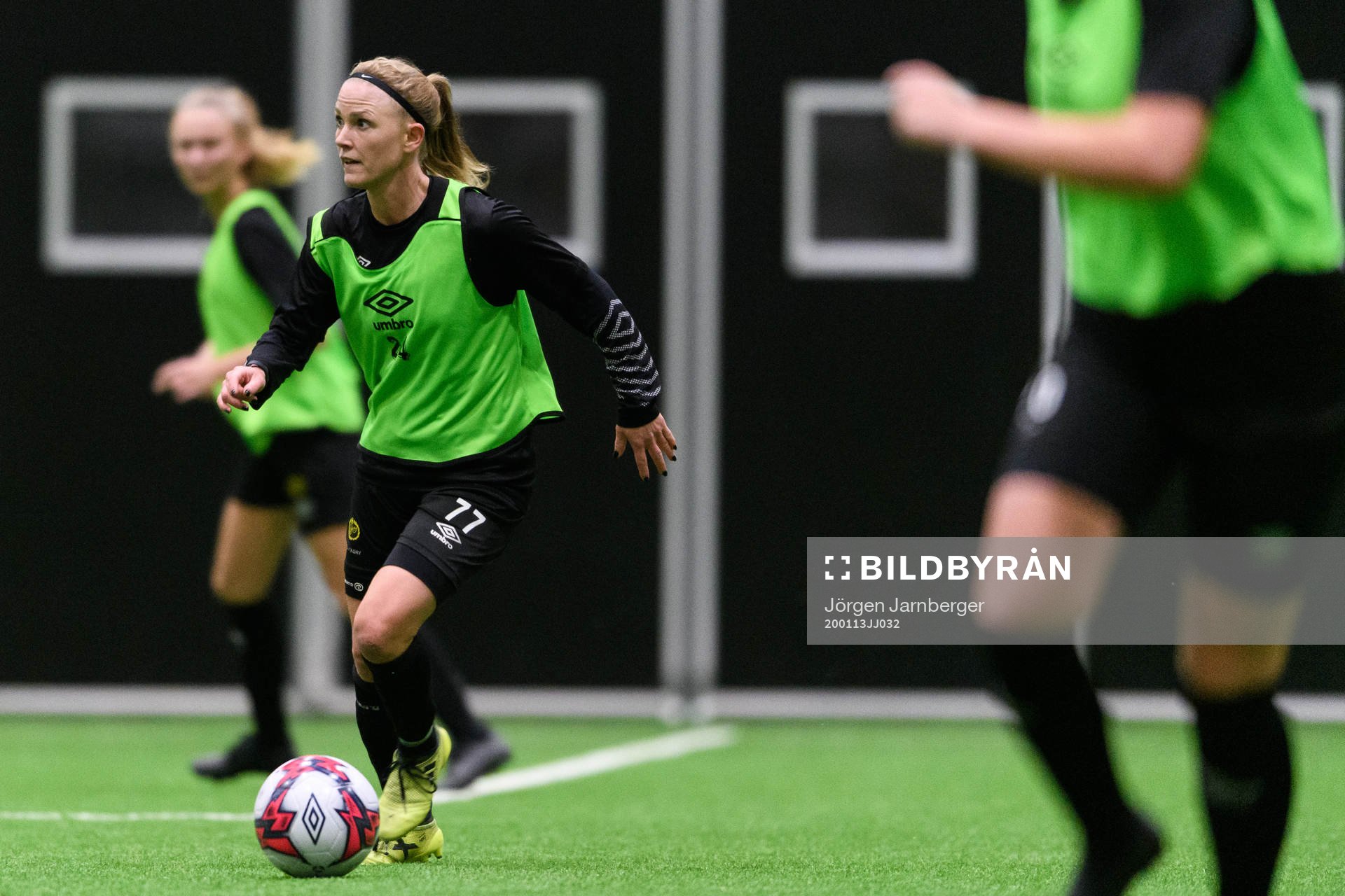 Sara Jardving under en träning med Elfsborgs damlag den 13 januari 2020 i Borås.
