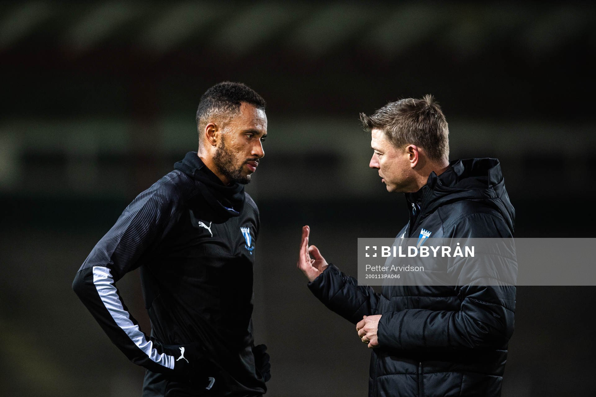 Malmö FFs Isaac Kiese Thelin och tränare Jon Dahl Tomasson