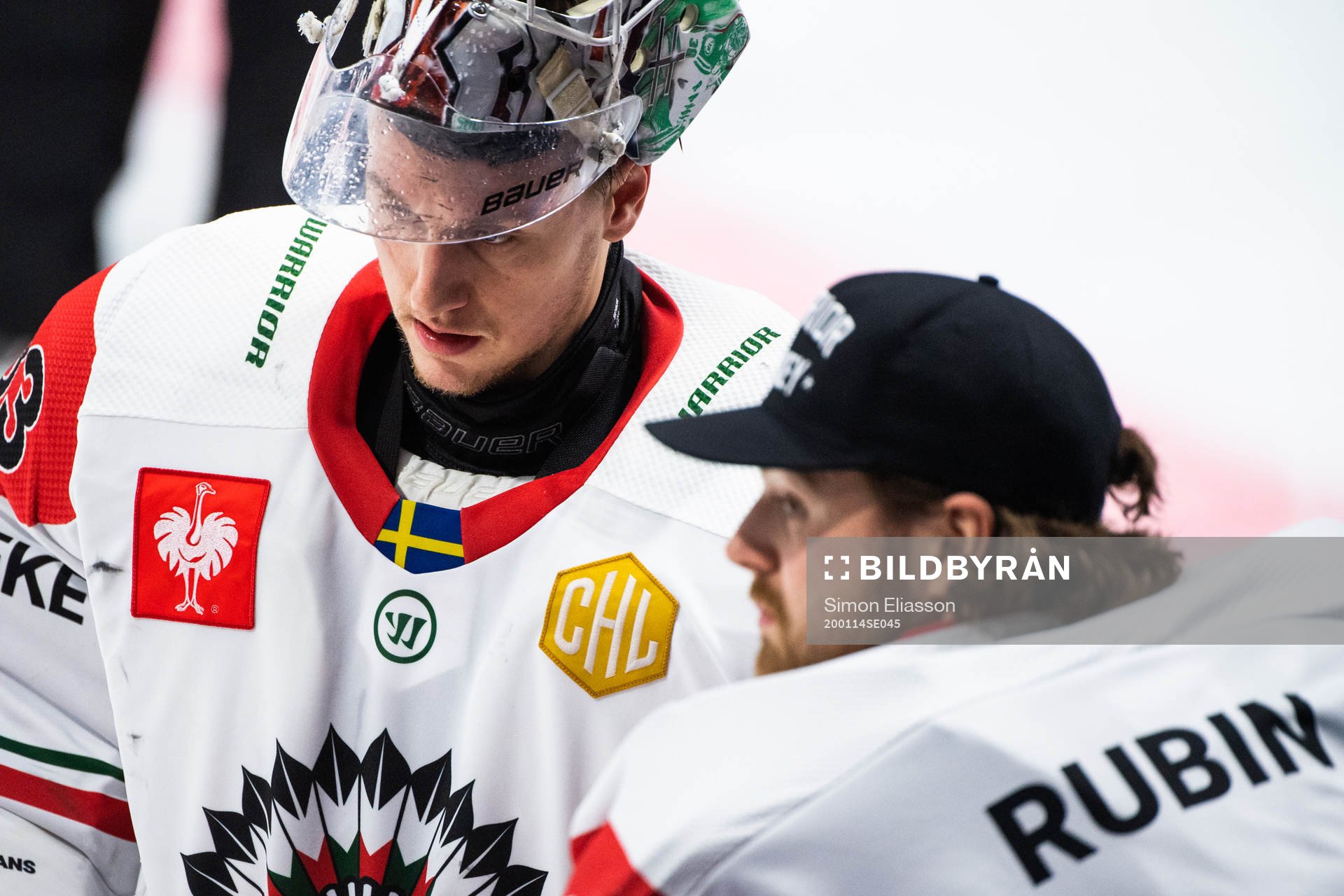 Goalkeeper Johan Mattsson and goalkeeper Niklas Rubin of
