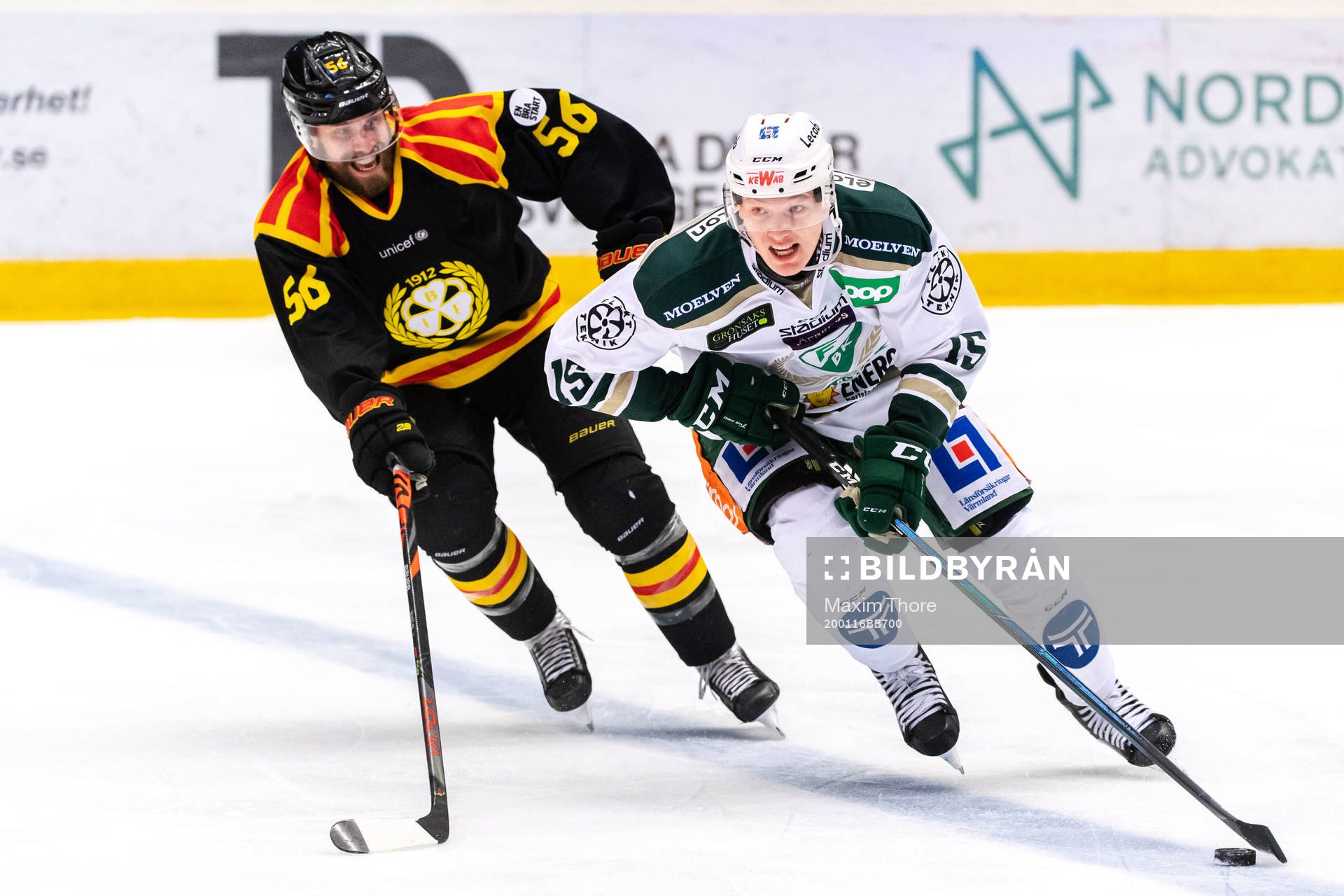 Brynäs Jonathan Sigalet och Färjestads Gustav Rydahl