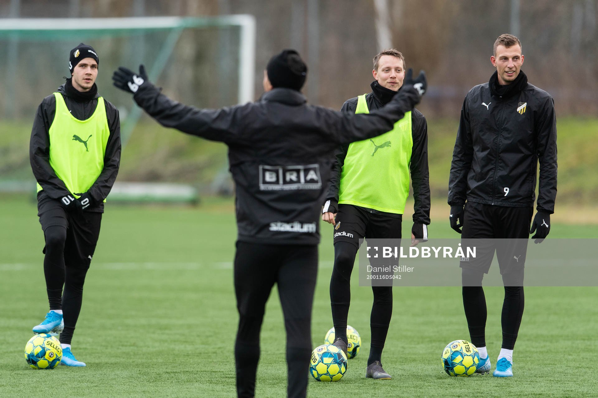 Jasse Tuominen, Viktor Lundberg och Gustaf Nilsson under en träning med Häcken den 16 januari 2020 i Göteborg.