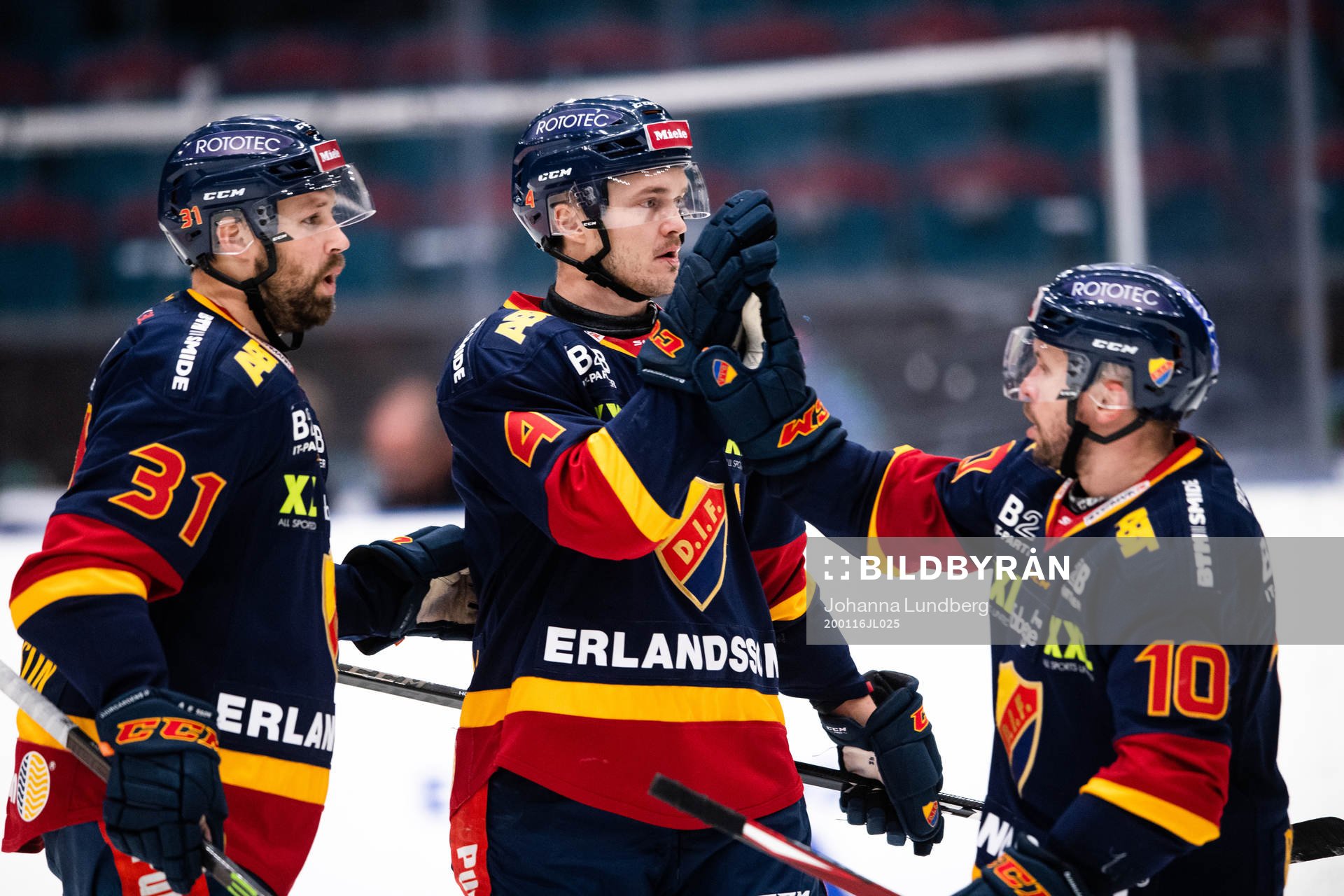 Djurgårdens Dick Axelsson, Marcus Högström och Niclas