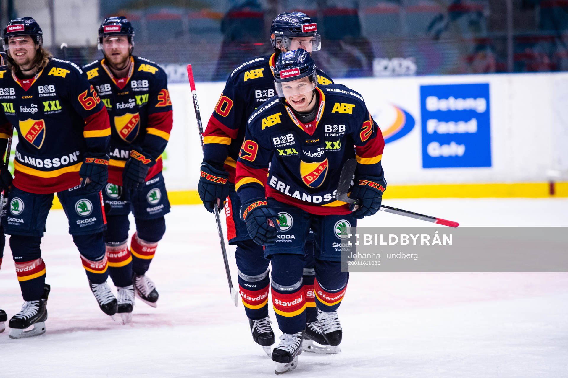 Djurgårdens Sebastian Strandberg jublar