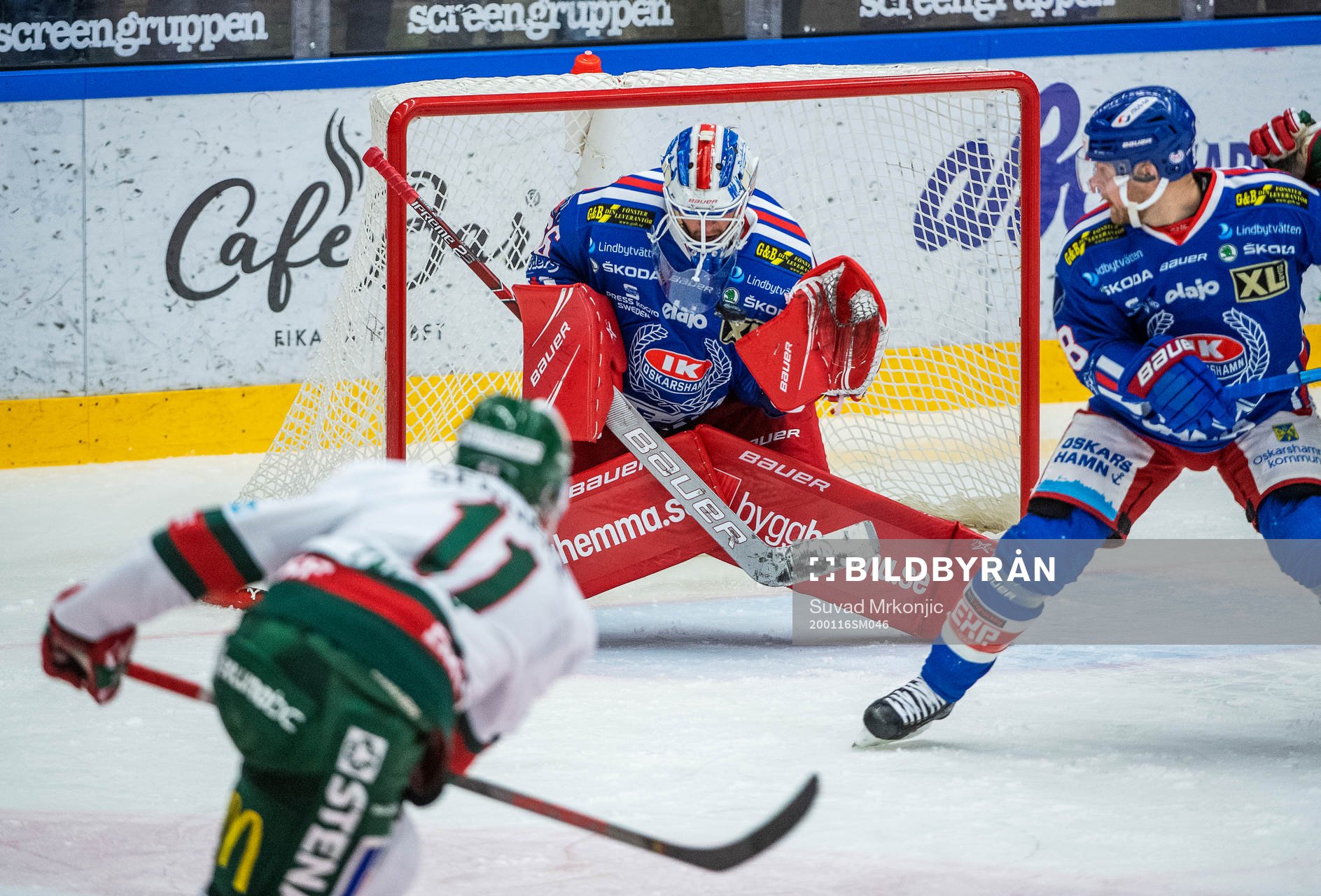 Oskarshamns målvakt Tex Williamsson och Frölundas Samuel
