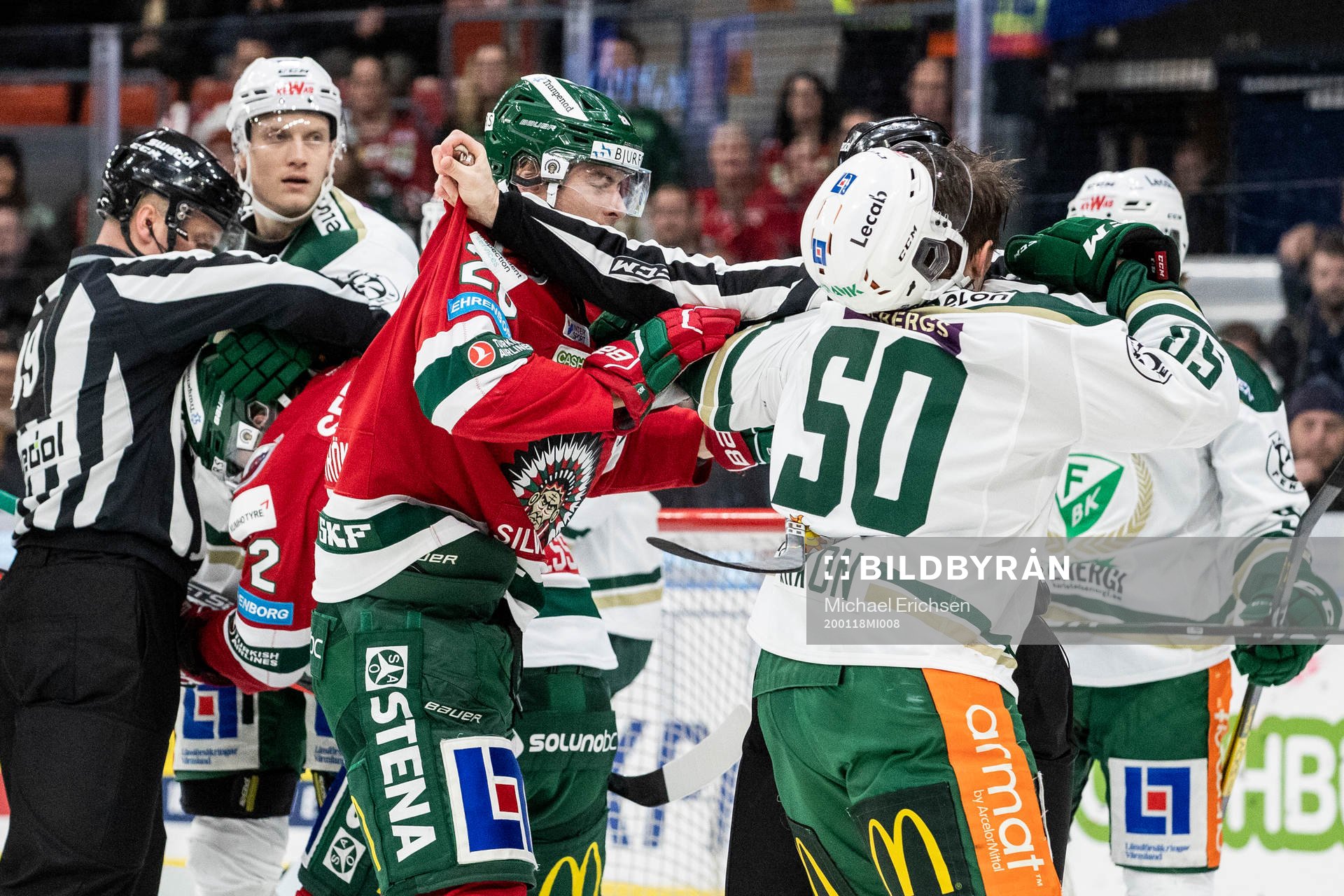 Frölundas Johan Sundström och Färjestads Sebastian