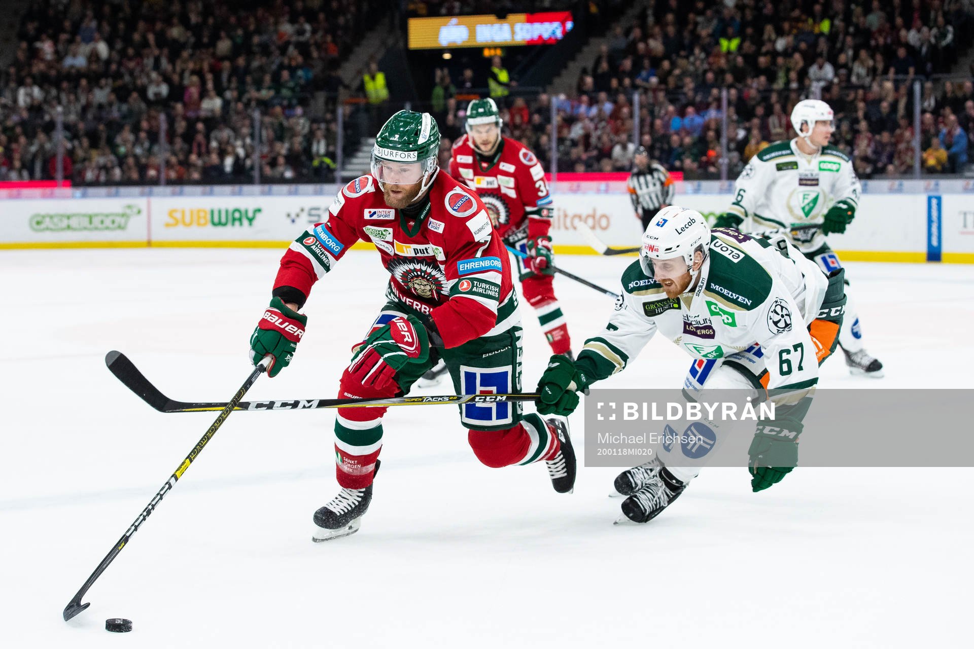 Frölundas Karl Stollery och Färjestads Pontus Widerström