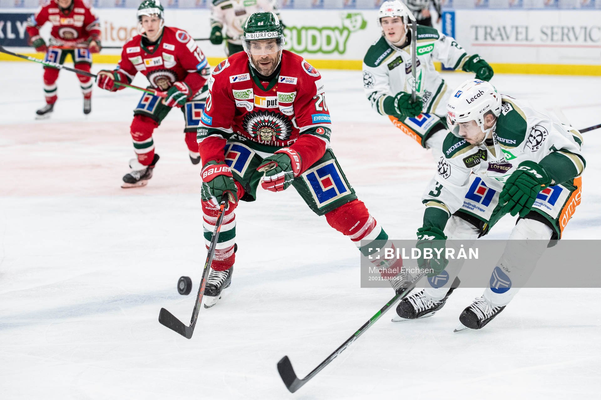Frölundas Joel Lundqvist och Färjestads Jens Westin
