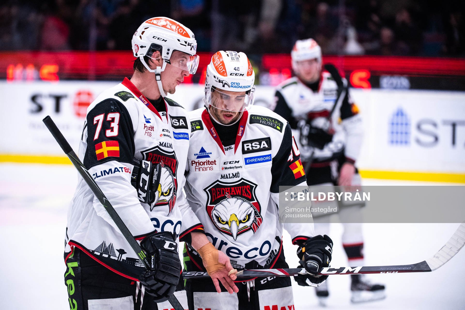 Malmö Redhawks Adam Ollas Mattsson och Jesper Jensen
