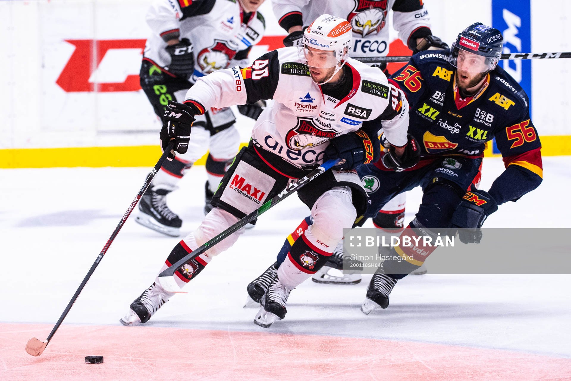 Malmö Redhawks Jesper Jensen och Djurgårdens Robin Norell
