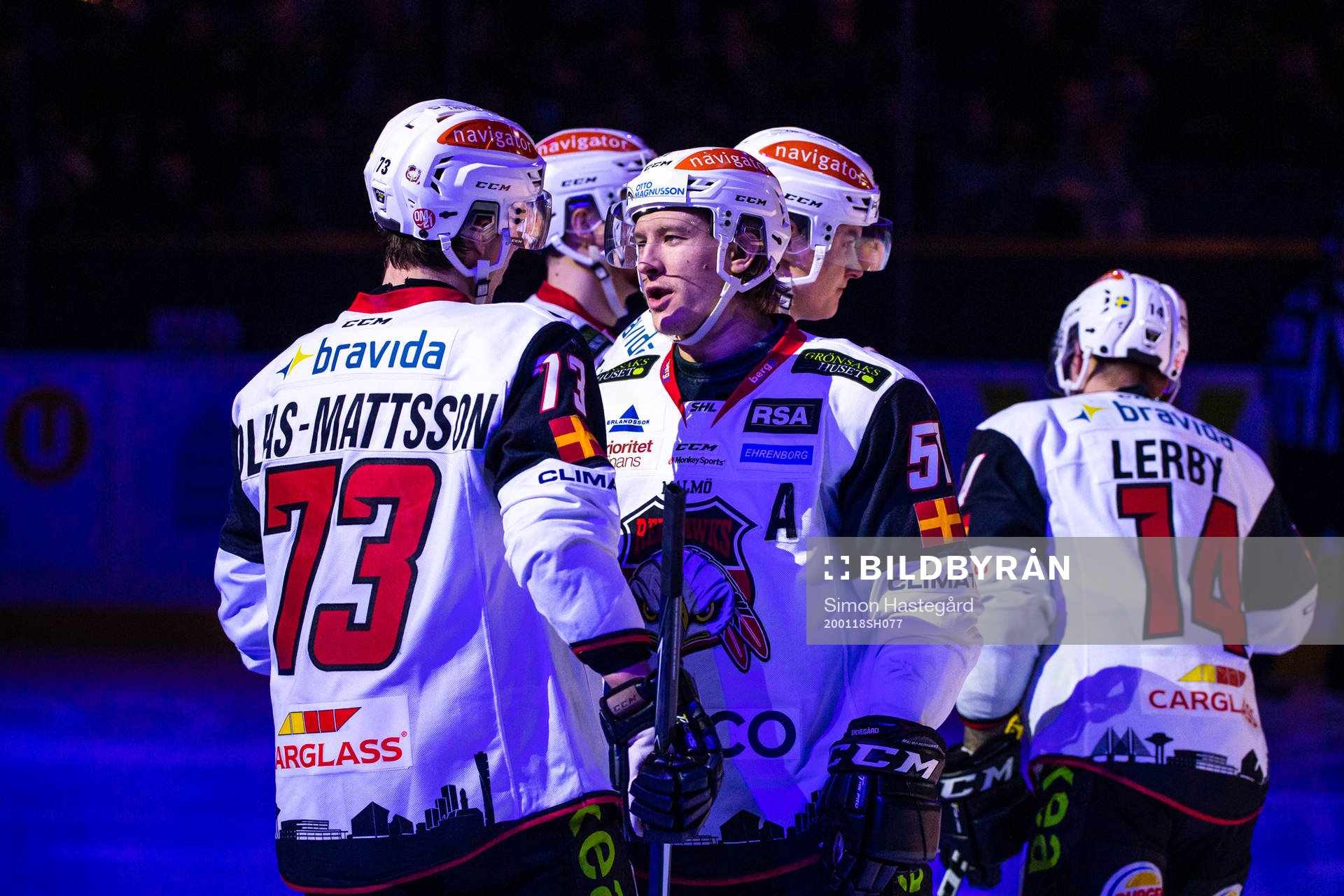 Malmö Redhawks Adam Ollas Mattsson och Emil Sylvegård