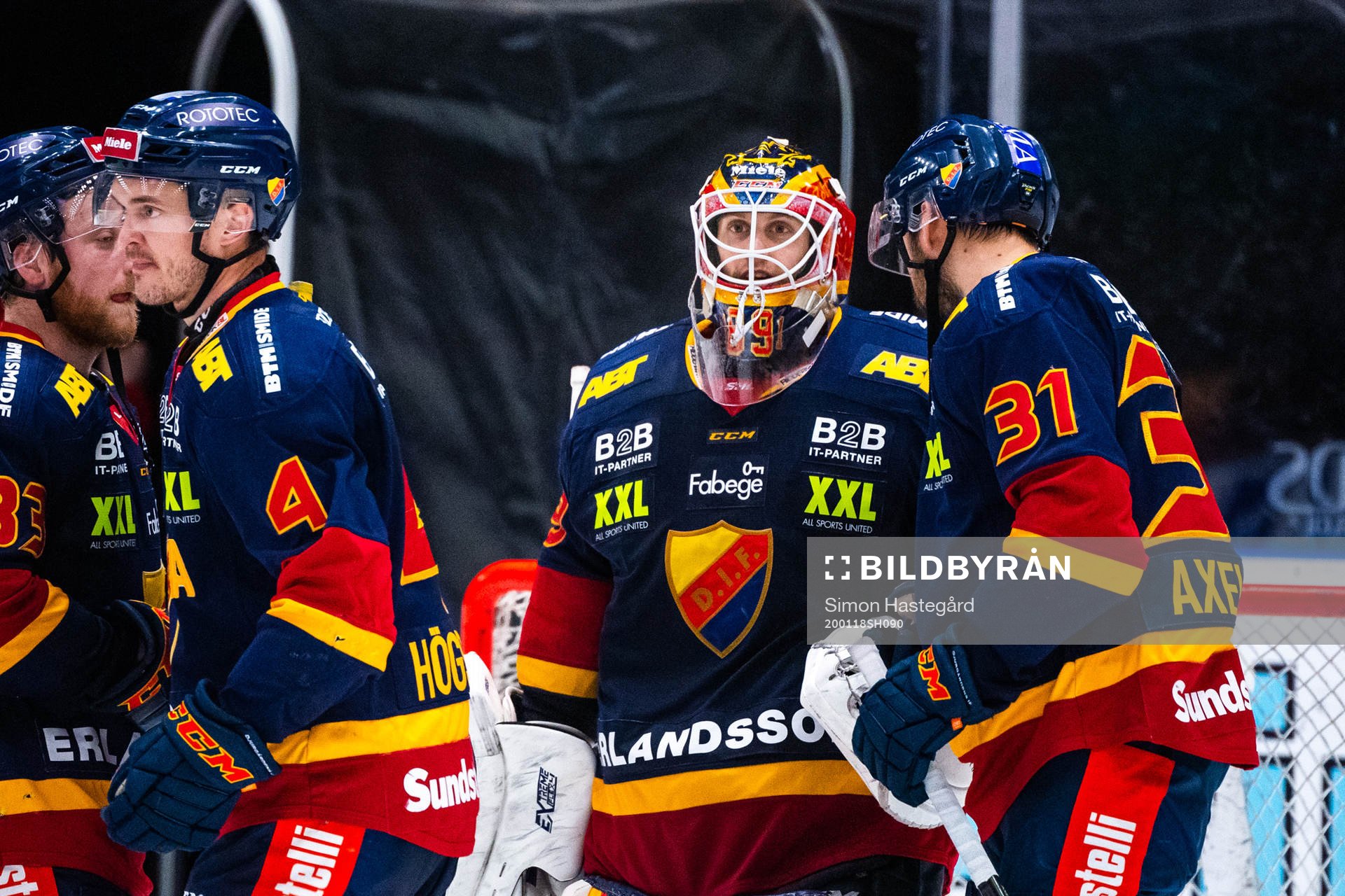 Djurgårdens målvakt Niklas Svedberg och Dick Axelsson
