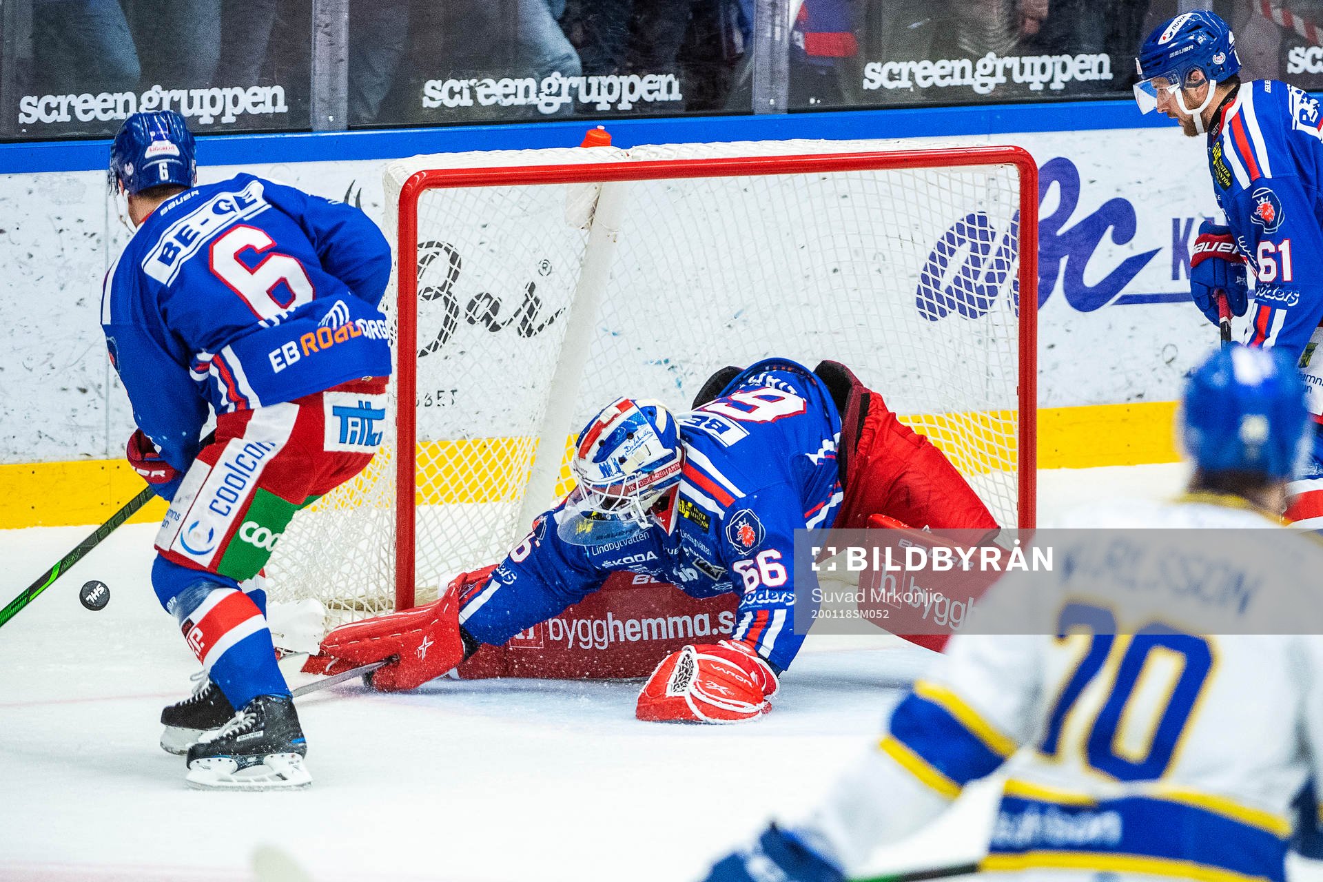 Oskarshamns målvakt Tex Williamsson och Jesper Dahlroth