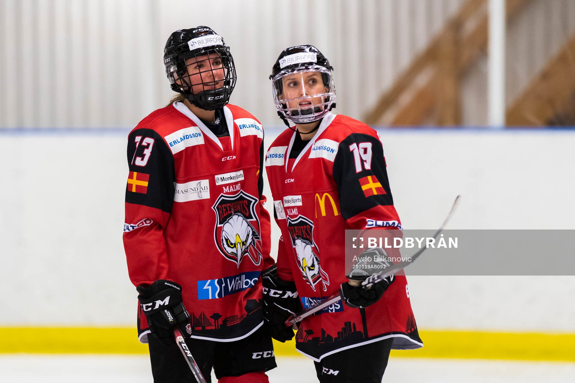 Malmö Redhawks Mia Bau Hansen och Josephine Asperup
