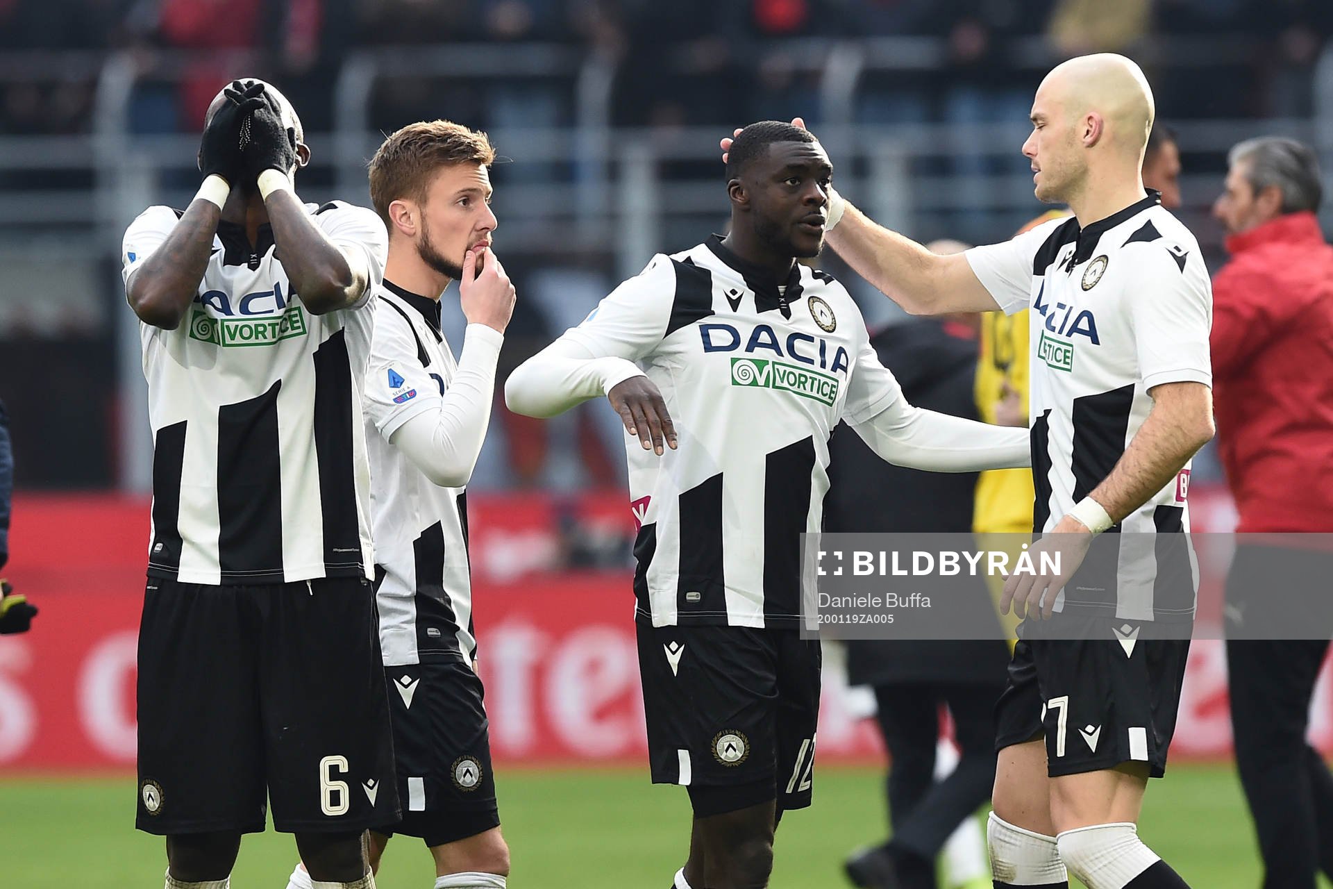 Ken Sema of Udinese looks dejected