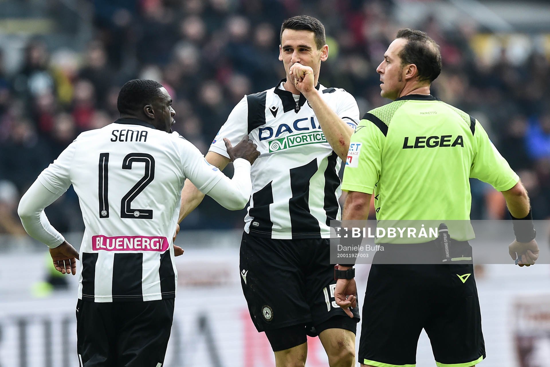 Ken Sema of Udinese during the Serie A game between AC Milan and Udinese on January 19, 2020 in Milano.