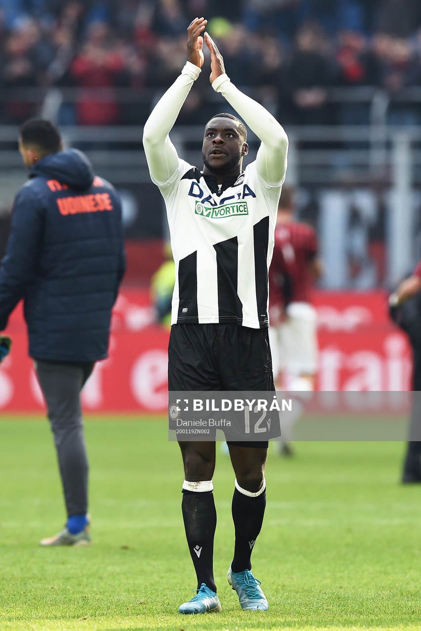 Ken Sema of Udinese after the Serie A game between AC Milan and Udinese on January 19, 2020 in Milano.