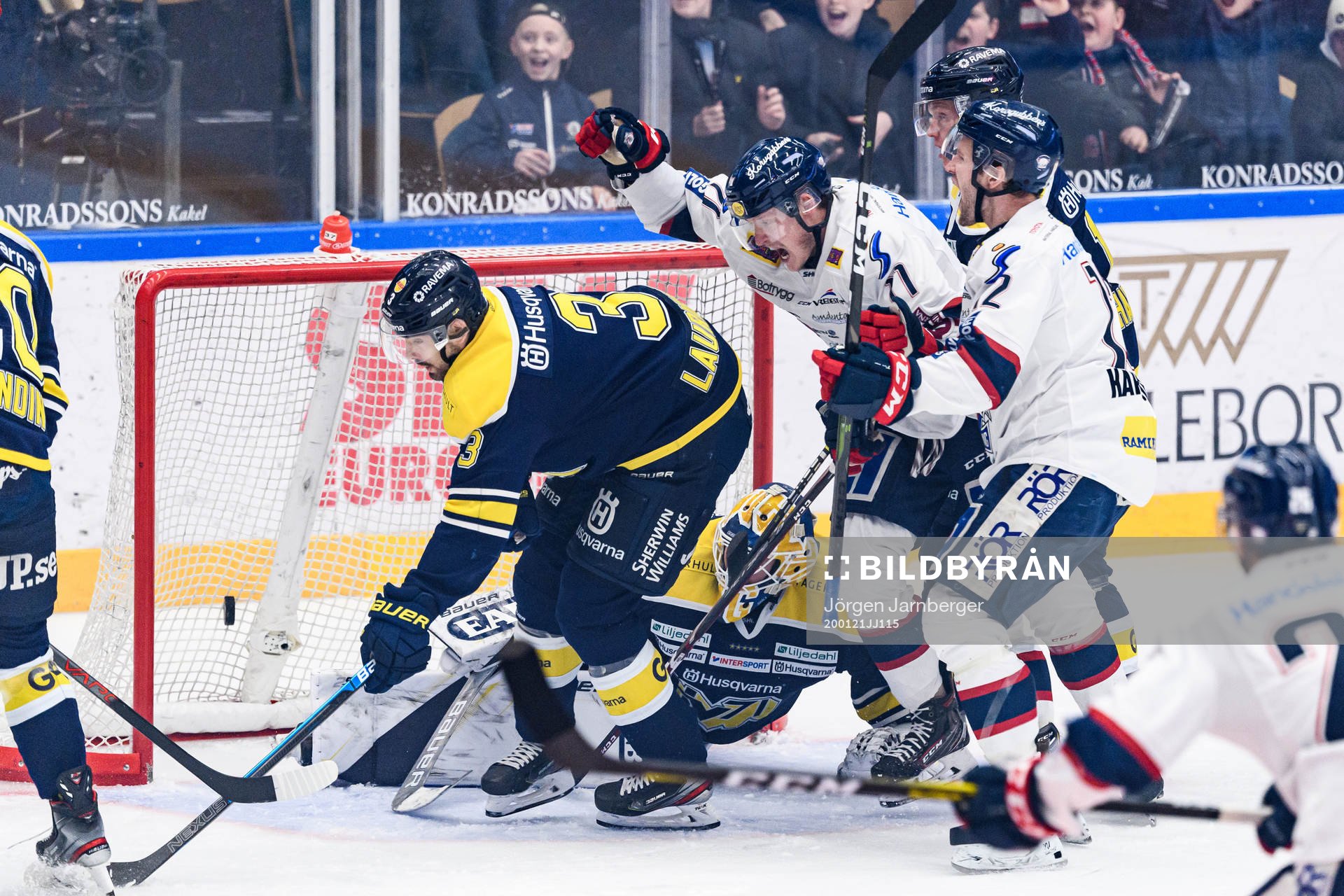 Linköpings Henrik Törnqvist och Sebastian Karlsson jublar
