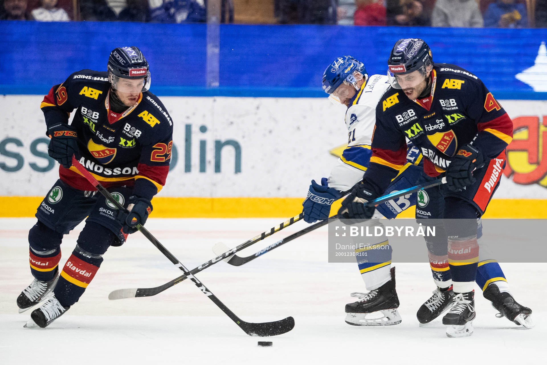 Djurgårdens Sebastian Strandberg och Leksands Mattias