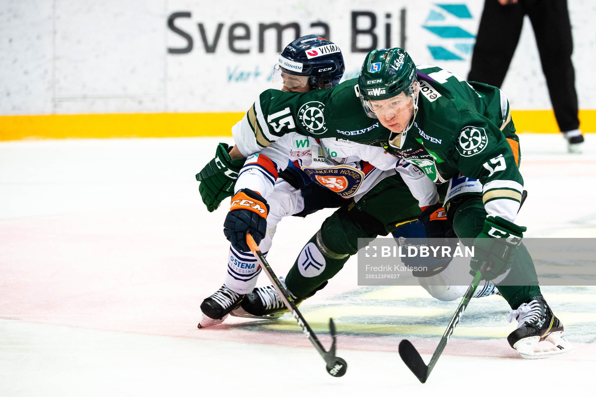 Växjös Emil Pettersson och Färjestads Gustav Rydahl