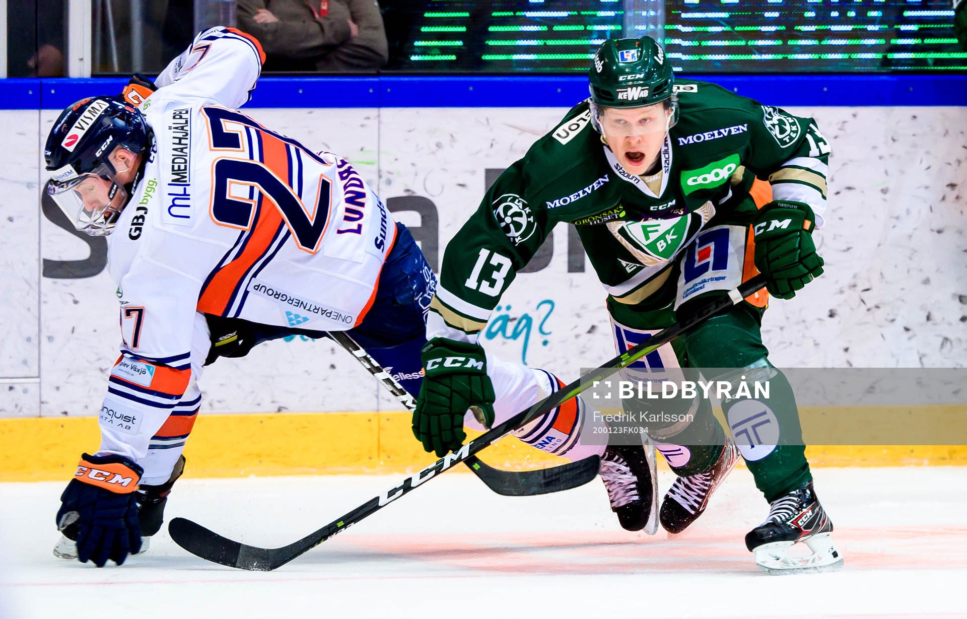 Växjös Martin Lundberg och Färjestads Daniel Viksten