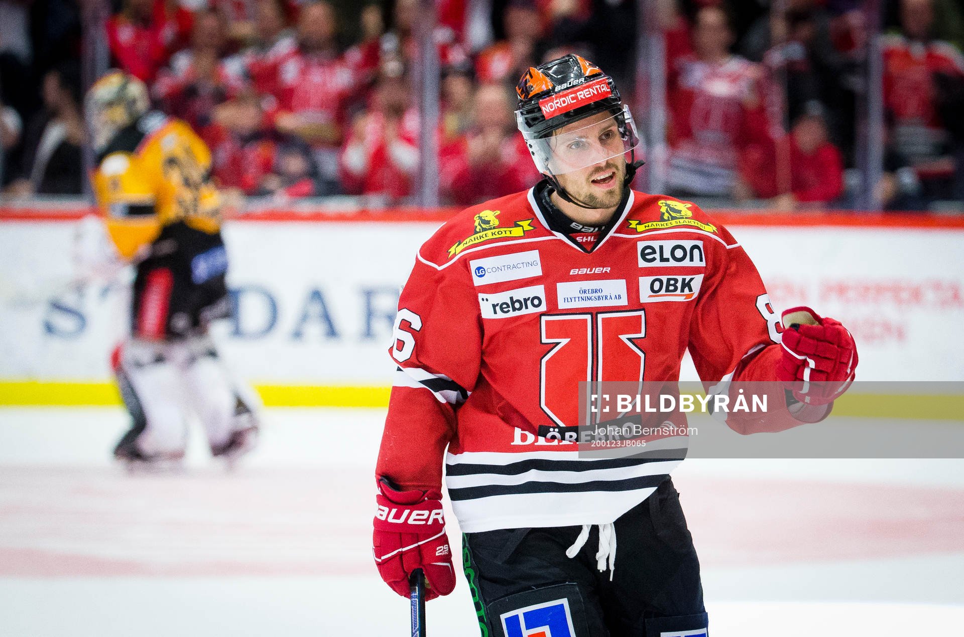 Örebros Mathias Bromé jublar vid 3-2