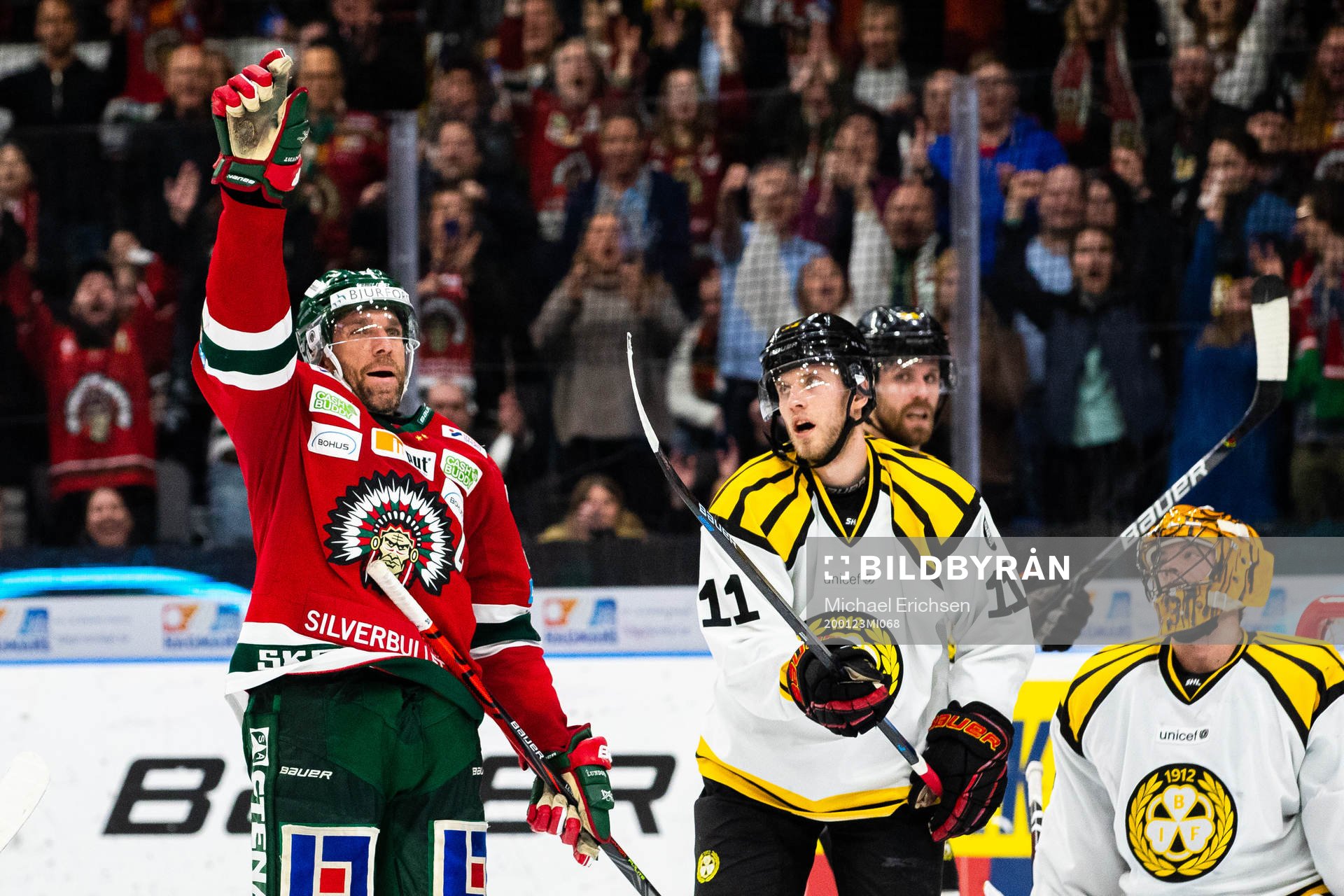 Frölundas Joel Lundqvist jublar