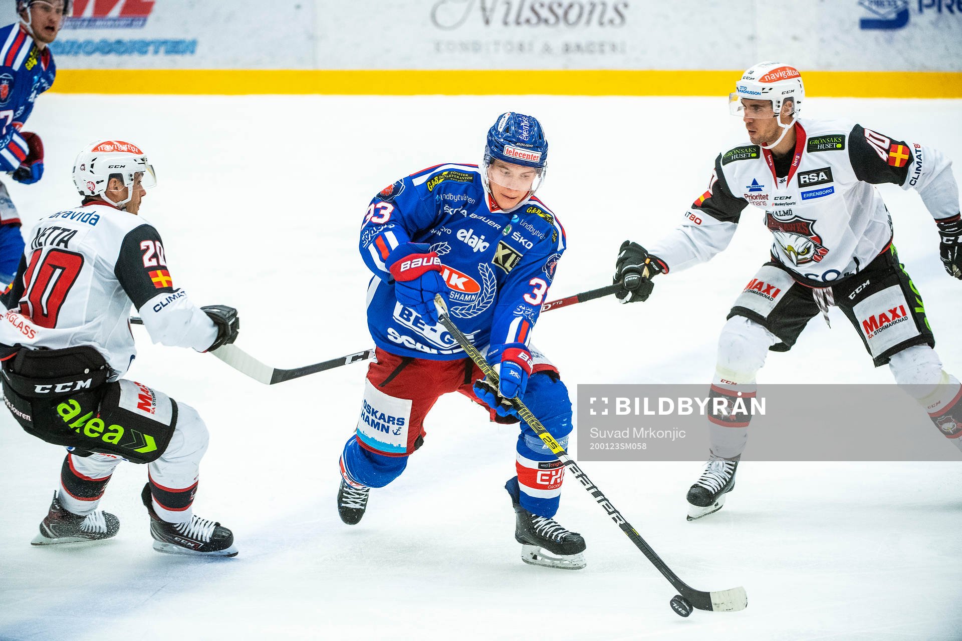 Oskarshamns Filiph Engsund och Malmö Redhawks Henrik Hetta