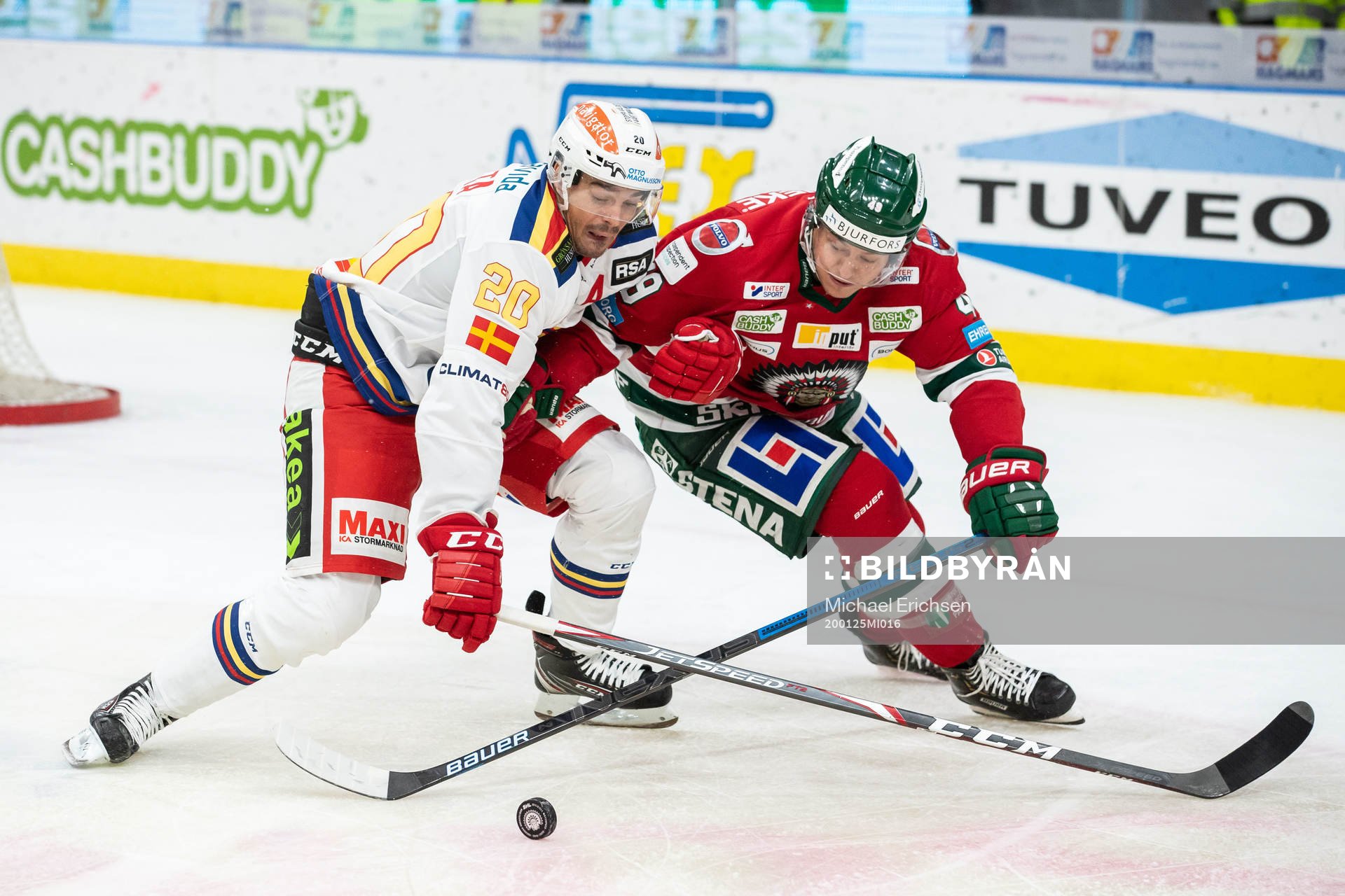 Malmö Redhawks Henrik Hetta och Frölundas Rhett Rakhshani