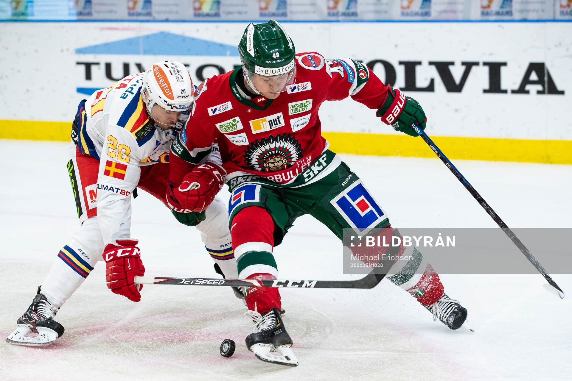 Malmö Redhawks Henrik Hetta och Frölundas Rhett Rakhshani