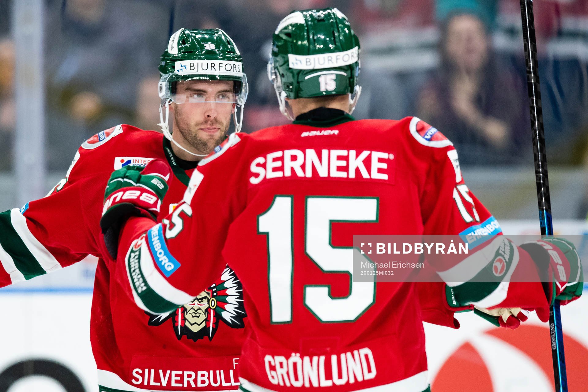 Frölundas Brandon Gormley jublar