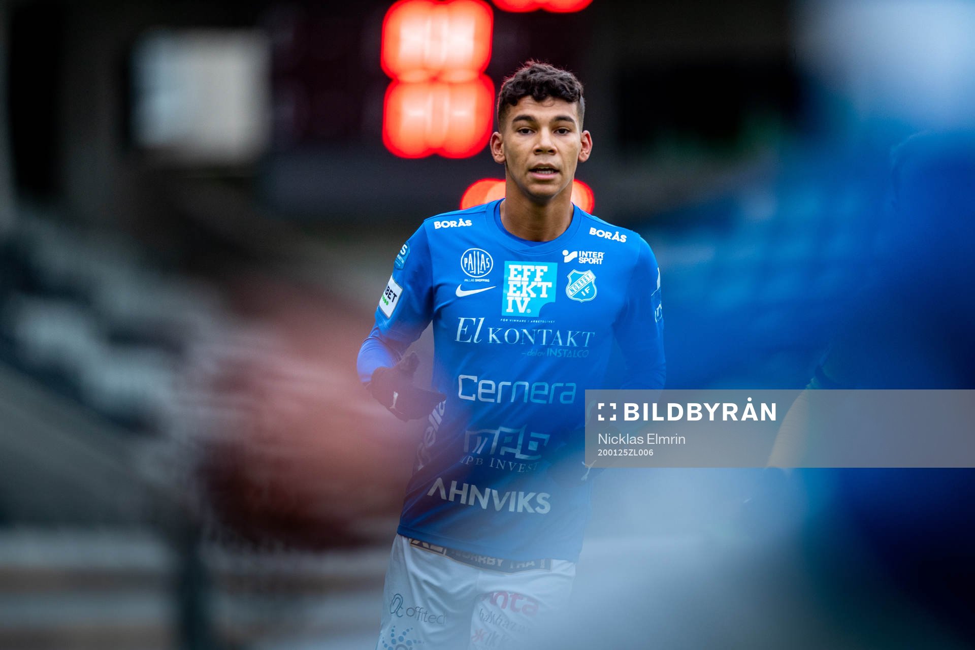 Norrbys Benjamin Arapovic under träningsmatchen i fotboll mellan Häcken och Norrby den 25 januari 2020 i Göteborg.