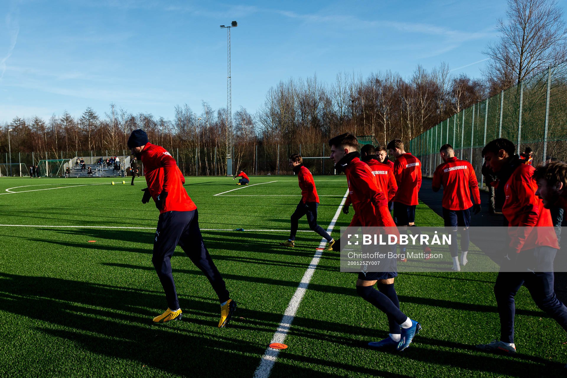 Helsingborgs spelare värmer upp