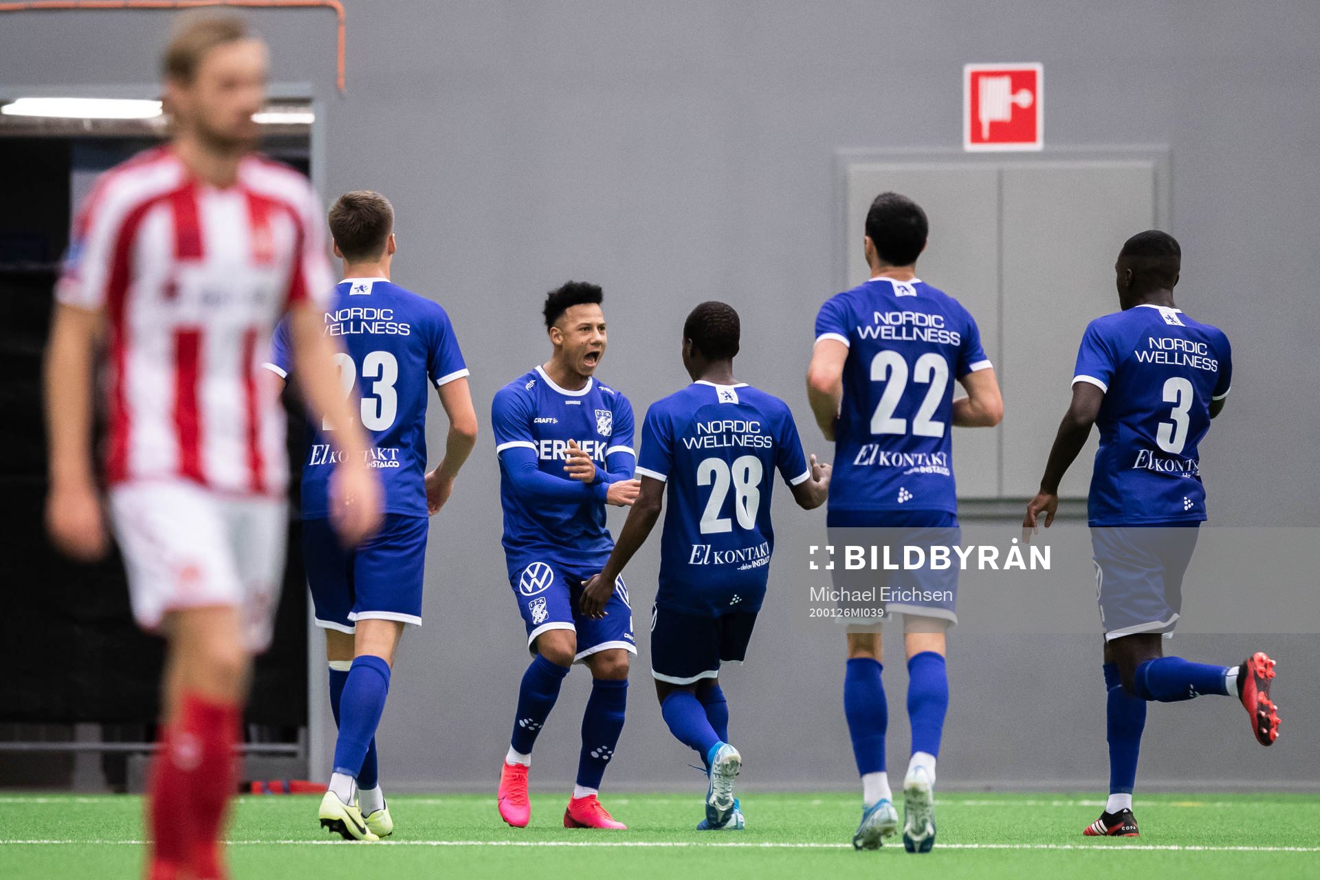 IFK Göteborgs Tobias Sana jublar med lagkamrater