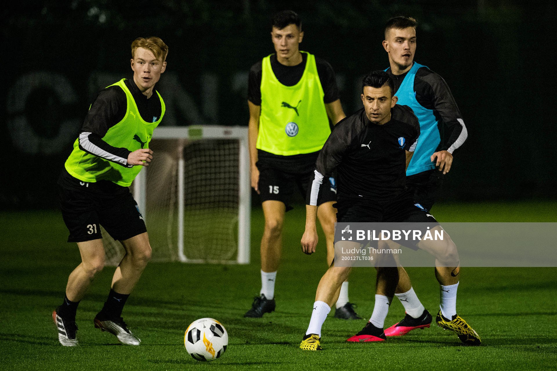 Malmö FFs Linus Borgström, Anel Ahmedhodzic, Behrang