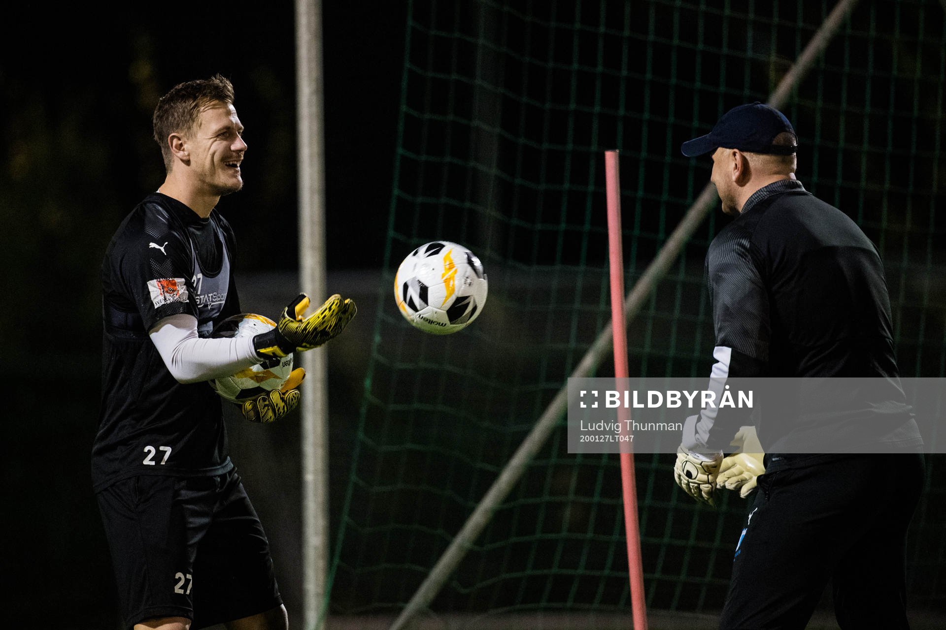 Malmö FFs Johan Dahlin och målvaktstränaren Jonnie Fedel