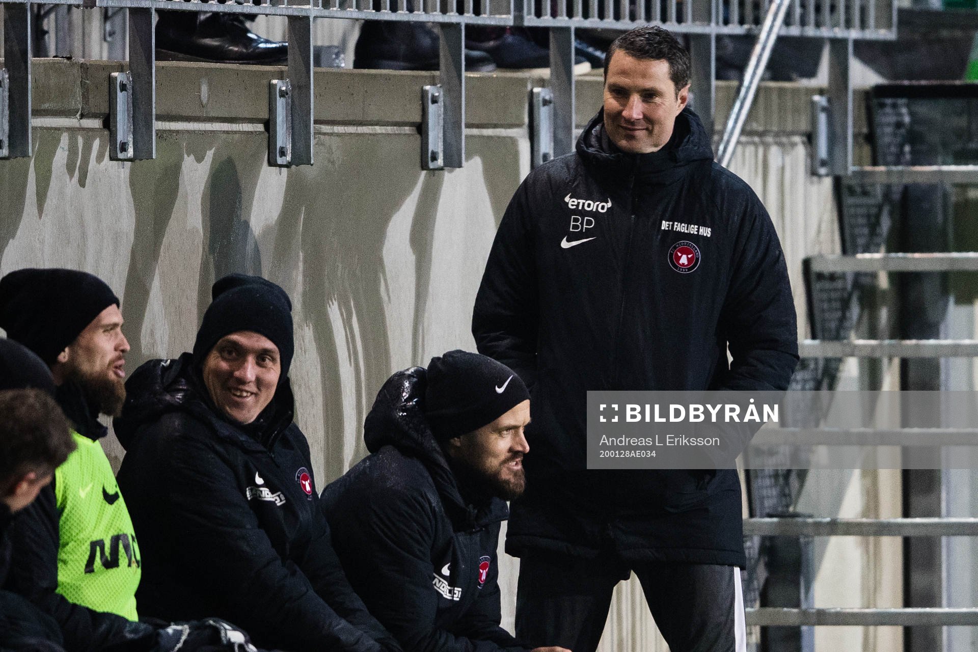 Midtjyllands tränare Brian Priske under träningsmatchen i fotboll mellan Hammarby och Midtjylland den 28 januari 2020 i Stockholm. 