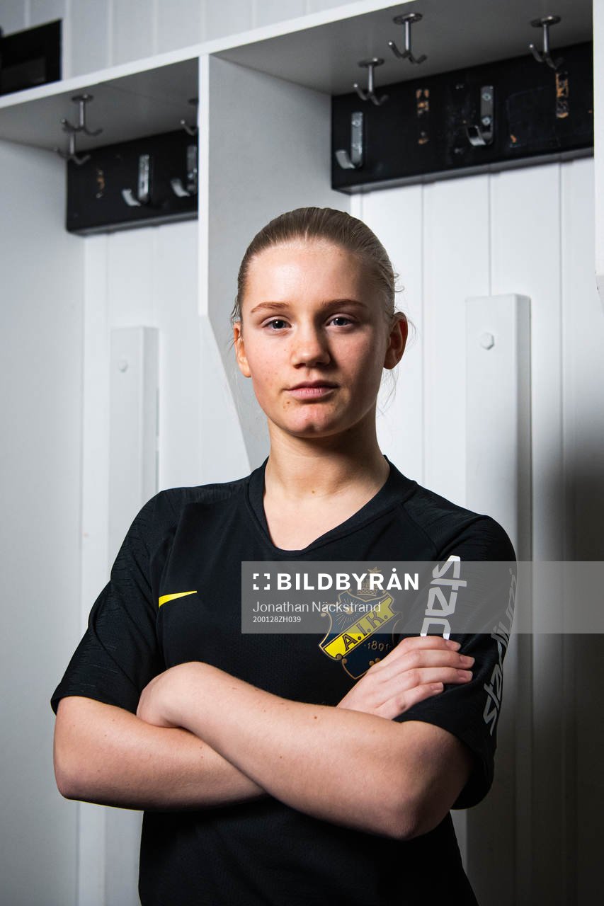 Emelie Jansson, nyförvärv AIK, poserar för ett porträtt den 28 januari 2020 i Stockholm.