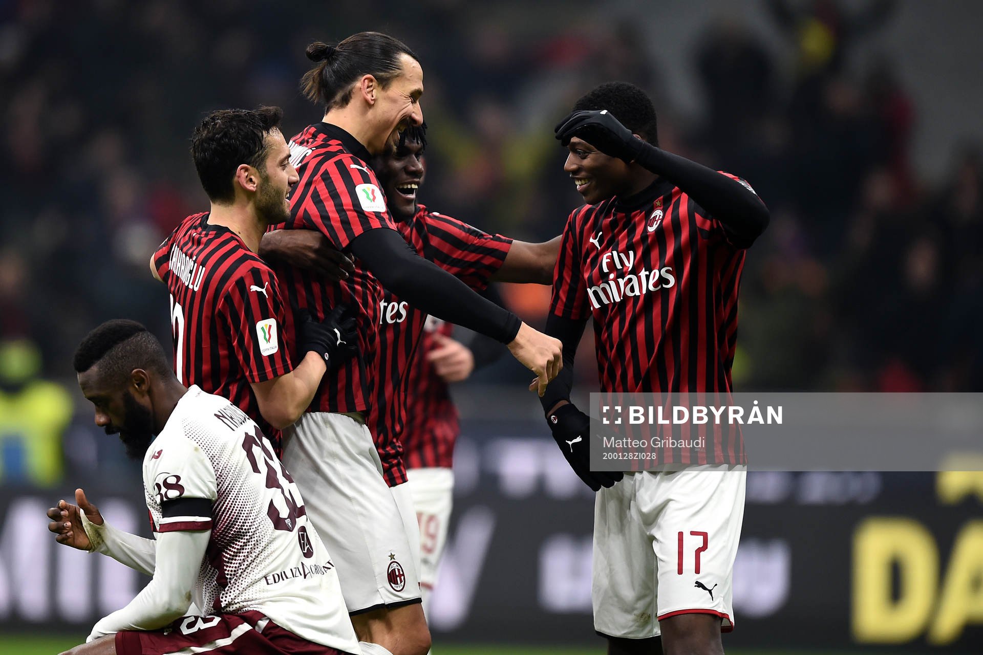 Zlatan Ibrahimovic of Milan celebrates
