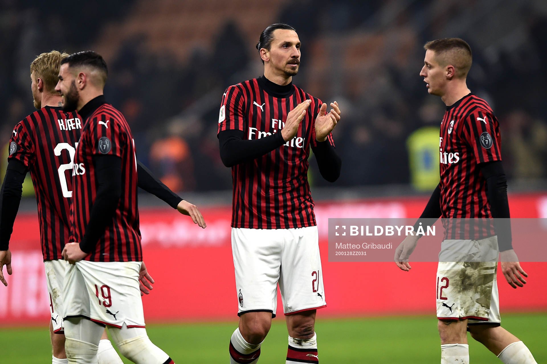 Zlatan Ibrahimovic of Milan celebrates